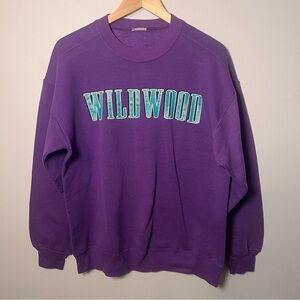 Vintage WILDWOOD New Jersey Crewneck Men’s L Purple Sweatshirt - GEAR for Sports